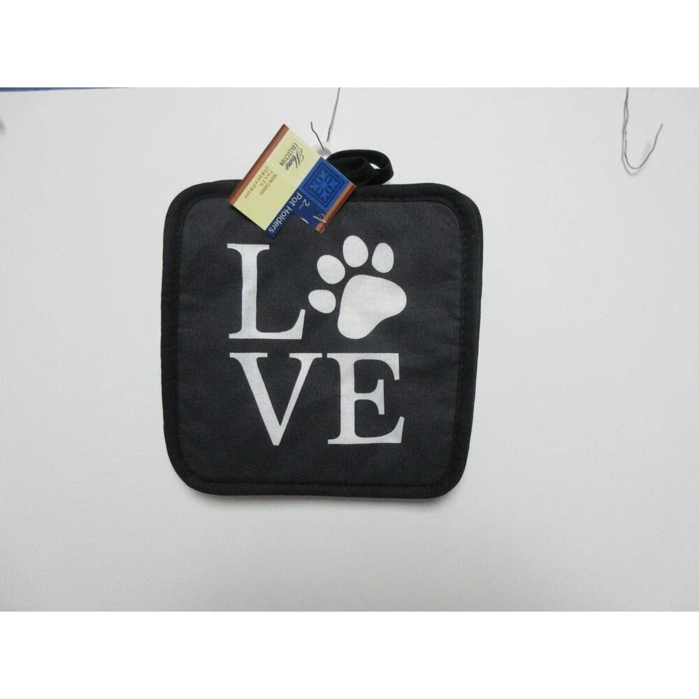 5pc Love kitchen towel set (towel, & 4 pot holders)